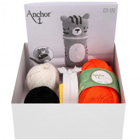 Kit De Ganchillo Estuche Para Lápices - Tigre - Anchor 5 Kit De Ganchillo Estuche Para Lápices - Tigre - Anchor - Imagen 3