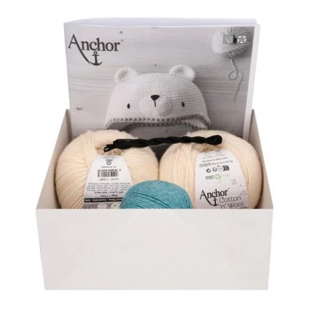 Kit De Ganchillo - Gorro Oso Polar - Anchor 4 Kit De Ganchillo - Gorro Oso Polar - Anchor - Imagen 2
