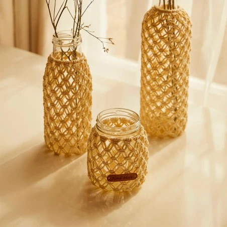 Kit De Macramé - Frascos Decorados - DMC 4 Kit De Macramé - Frascos Decorados - DMC - Imagen 2