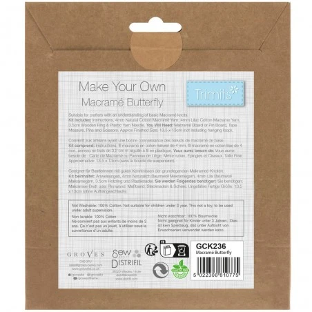 Kit De Macramé - Mariposa - Trimits 4 Kit De Macramé - Mariposa - Trimits - Imagen 2