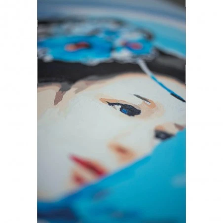 Kit De Pintar Por Números - Asian Lady In Blue - Lanarte 4 Kit De Pintar Por Números - Asian Lady In Blue - Lanarte - Imagen 2