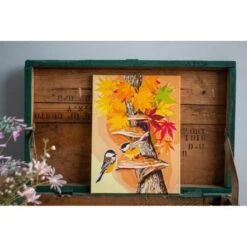 Kit De Pintar Por Números - Pájaros Entre Hojas - Vervaco 7 Kit De Pintar Por Números - Pájaros Entre Hojas - Vervaco -Las Tijeras Magicas Tienda kit de pintar con numeros chickadees between leaves vervaco 2