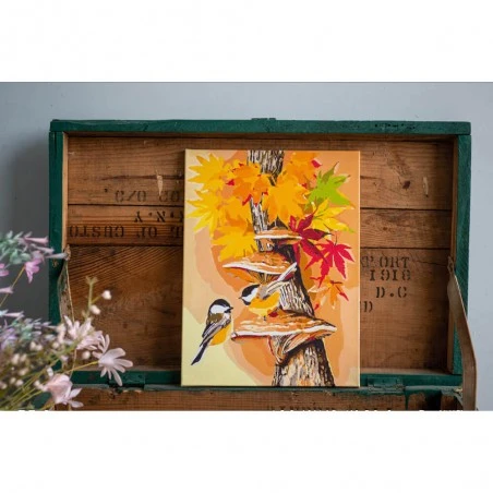 Kit De Pintar Por Números - Pájaros Entre Hojas - Vervaco 5 Kit De Pintar Por Números - Pájaros Entre Hojas - Vervaco - Imagen 3