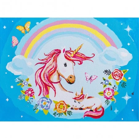 Kit De Pintar Por Números - Mamá Y Bebé Unicornio - Vervaco 3 Kit De Pintar Por Números - Mamá Y Bebé Unicornio - Vervaco