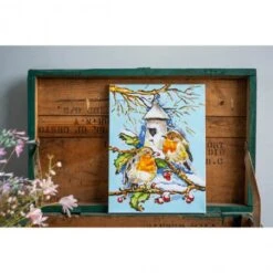 Kit De Pintar Por Números - Petirrojos En Invierno - Vervaco 7 Kit De Pintar Por Números - Petirrojos En Invierno - Vervaco -Las Tijeras Magicas Tienda kit de pintar con numeros winter robins vervaco 2
