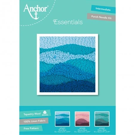 Kit De Punch Needle - Blue Wave - Anchor 3 Kit De Punch Needle - Blue Wave - Anchor
