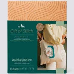 Kit De Punch Needle - Tote Bag Con Retrato Line Art - DMC -Las Tijeras Magicas Tienda kit de punch needle tote bag con retrato line art dmc 3