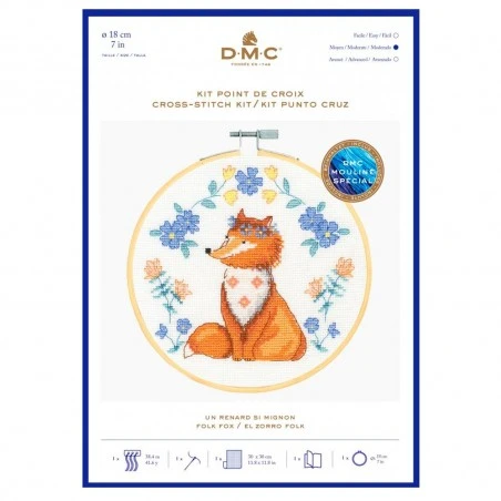 Kit De Punto De Cruz - Adorable Zorro - DMC 4 Kit De Punto De Cruz - Adorable Zorro - DMC - Imagen 2