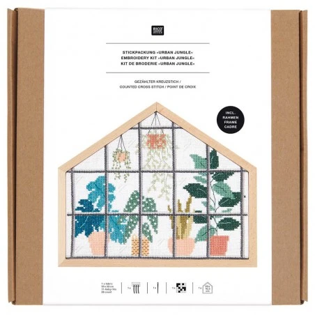 Kit De Punto De Cruz Casa De Madera - Urban Jungle - Rico Design 4 Kit De Punto De Cruz Casa De Madera - Urban Jungle - Rico Design - Imagen 2