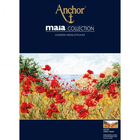 Kit De Punto De Cruz - Clifftop Poppies - Anchor Maia Collection 5 Kit De Punto De Cruz - Clifftop Poppies - Anchor Maia Collection - Imagen 3