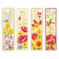 Kit De Punto De Cruz De 4 Marcapáginas Cuatro Estaciones - Vervaco