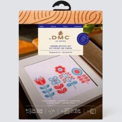 Kit De Punto De Cruz - Flores Populares - DMC 9 Kit De Punto De Cruz - Flores Populares - DMC -Las Tijeras Magicas Tienda kit de punto de cruz flores populares dmc 3