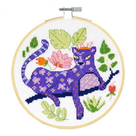 Kit De Punto De Cruz - Hermosa Pantera - DMC 4 Kit De Punto De Cruz - Hermosa Pantera - DMC - Imagen 2