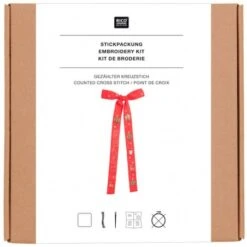 Kit De Punto De Cruz Lazo - It's Christmas Time - Rico Design -Las Tijeras Magicas Tienda kit de punto de cruz lazo it s christmas time rico design 4