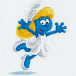 Kit De Punto De Cruz Contado - Los Pitufos - Pitufina - Vervaco