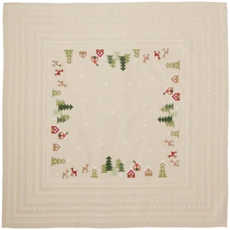 Kit De Punto De Cruz - Mantel Con Paisajes De Invierno - Rico Design 4 Kit De Punto De Cruz - Mantel Con Paisajes De Invierno - Rico Design - Imagen 2