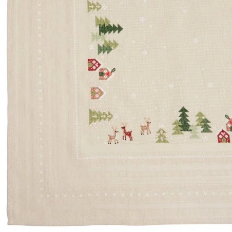 Kit De Punto De Cruz - Mantel Con Paisajes De Invierno - Rico Design 6 Kit De Punto De Cruz - Mantel Con Paisajes De Invierno - Rico Design - Imagen 4