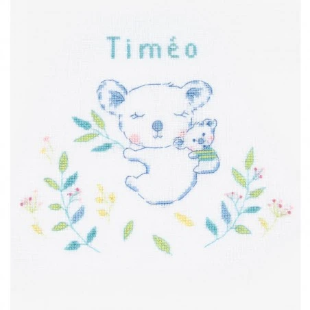 Kit De Punto De Cruz Para Bordar Nombre - Koala - DMC 3 Kit De Punto De Cruz Para Bordar Nombre - Koala - DMC