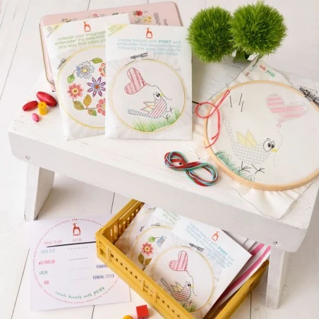 Kit De Bordado Para Principiantes - Flores - Pony 6 Kit De Bordado Para Principiantes - Flores - Pony - Imagen 4