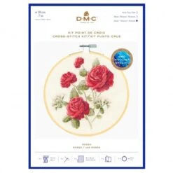 Kit De Punto De Cruz - Rosas - DMC -Las Tijeras Magicas Tienda kit de punto de cruz rosas dmc 1