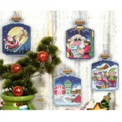 Kit De Punto De Cruz - Set De Adornos Navideños - Orchidea