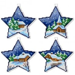 Kit De Punto De Cruz - Set De Estrellas De Invierno - Orchidea