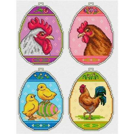 Kit De Punto De Cruz - Set De Huevos De Pascua - Orchidea 3 Kit De Punto De Cruz - Set De Huevos De Pascua - Orchidea