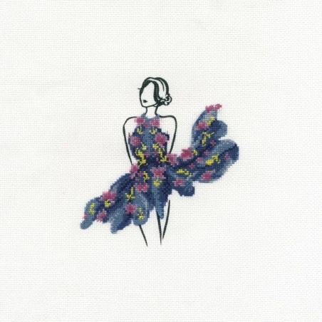 Kit De Punto De Cruz - Tutú Azul - DMC 3 Kit De Punto De Cruz - Tutú Azul - DMC