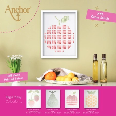 Kit De Punto De Cruz XXL - Manzana - Anchor 4 Kit De Punto De Cruz XXL - Manzana - Anchor - Imagen 2