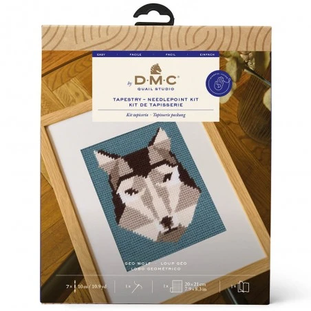 Kit De Tapicería - Lobo Geométrico - DMC 5 Kit De Tapicería - Lobo Geométrico - DMC - Imagen 3