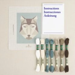 Kit De Tapicería - Lobo Geométrico - DMC 9 Kit De Tapicería - Lobo Geométrico - DMC -Las Tijeras Magicas Tienda kit de tapiceria lobo geometrico dmc 3