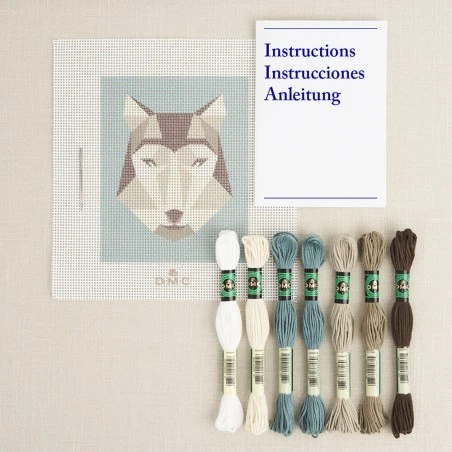 Kit De Tapicería - Lobo Geométrico - DMC 6 Kit De Tapicería - Lobo Geométrico - DMC - Imagen 4