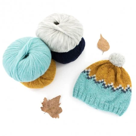Kit De Tricot - Gorro. ¡Se Viene La Nieve! 4 Kit De Tricot - Gorro. ¡Se Viene La Nieve! - Imagen 2