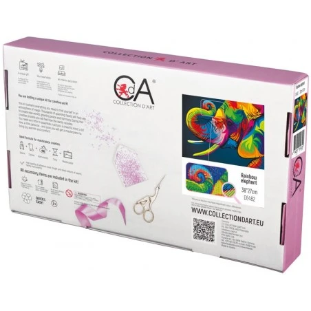 Kit Diamond Painting - Elefante Arco Iris - Collection D'Art 5 Kit Diamond Painting - Elefante Arco Iris - Collection D'Art - Imagen 3