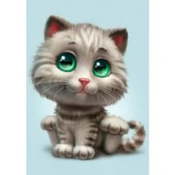 Kit Diamond Painting - Gatito De Ojos Verdes - Collection D'Art