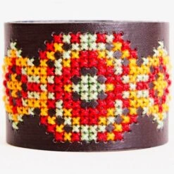 Kit Pulsera Ancha Simil Cuero Para Bordar - DMC