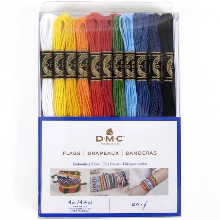 Pack De 24 Madejas DMC Mouliné - Banderas - DMC 3 Pack De 24 Madejas DMC Mouliné - Banderas - DMC