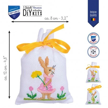 Pack De 3 Bolsas Para Bordar - Conejos De Pascua - Vervaco 4 Pack De 3 Bolsas Para Bordar - Conejos De Pascua - Vervaco - Imagen 2