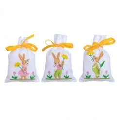 Pack De 3 Bolsas Para Bordar - Conejos De Pascua - Vervaco