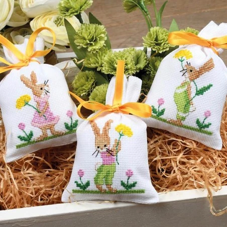 Pack De 3 Bolsas Para Bordar - Conejos De Pascua - Vervaco 6 Pack De 3 Bolsas Para Bordar - Conejos De Pascua - Vervaco - Imagen 4