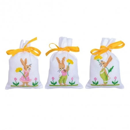 Pack De 3 Bolsas Para Bordar - Conejos De Pascua - Vervaco 3 Pack De 3 Bolsas Para Bordar - Conejos De Pascua - Vervaco