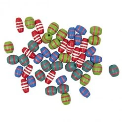 Pack De 36 Abalorios De Madera Con Rayas - Rico Design