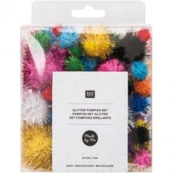 Pack De 60 Pompones Multicolor Brillantes - Rico Design