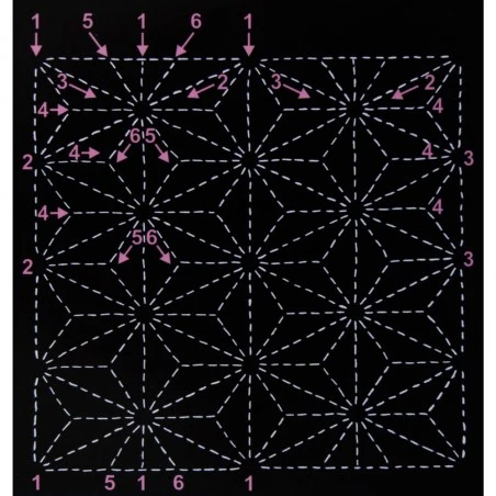 Plantilla Para Bordar Sashiko Hojas 15 Cm - Sew Easy 5 Plantilla Para Bordar Sashiko Hojas 15 Cm - Sew Easy - Imagen 3