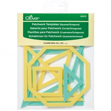Plantillas Cuadradas Y Octogonales Para Apliques Y Retazos - Clover 3 Plantillas Cuadradas Y Octogonales Para Apliques Y Retazos - Clover