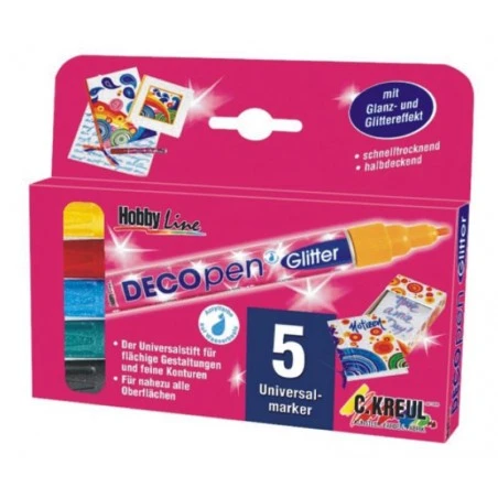 Set 5 Rotuladores Decopen Purpurina Hobby Line 3 Set 5 Rotuladores Decopen Purpurina Hobby Line