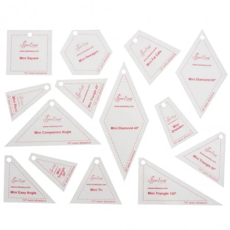 Set De 14 Mini Plantillas Variadas Para Patchwork - Sew Easy 3 Set De 14 Mini Plantillas Variadas Para Patchwork - Sew Easy