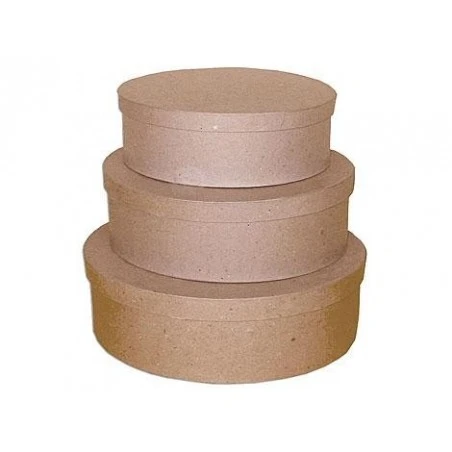 Set De 3 Cajas De Papel Maché Ovales 3 Set De 3 Cajas De Papel Maché Ovales