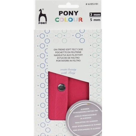 Set De Agujas Circulares Intercambiables Colour Con Estuche De Fieltro - Pony 4 Set De Agujas Circulares Intercambiables Colour Con Estuche De Fieltro - Pony - Imagen 2