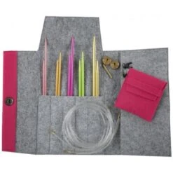 Set De Agujas Circulares Intercambiables Colour Con Estuche De Fieltro - Pony